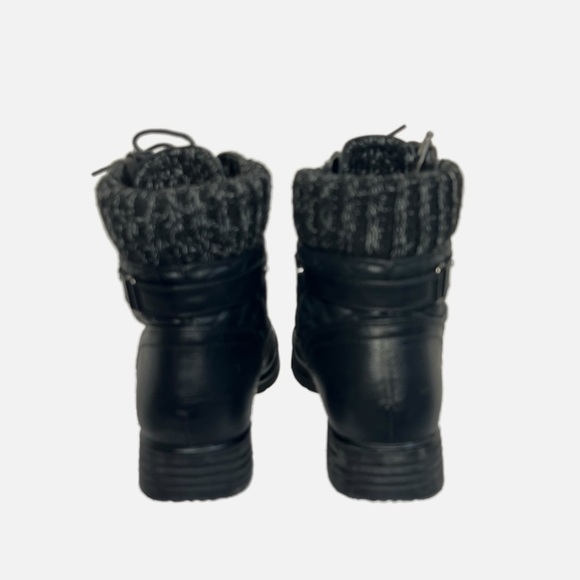 STQ ECO Friendly Black Round Toe Ankle Motorcycle Boots Womens size 11 - Picture 6 of 14